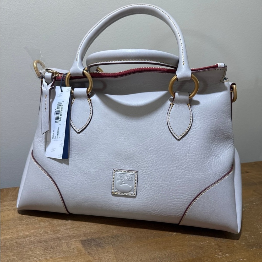 NWT Dooney & Bourke Florentine Satchel 38 Ecru Cream - Picture 7 of 8